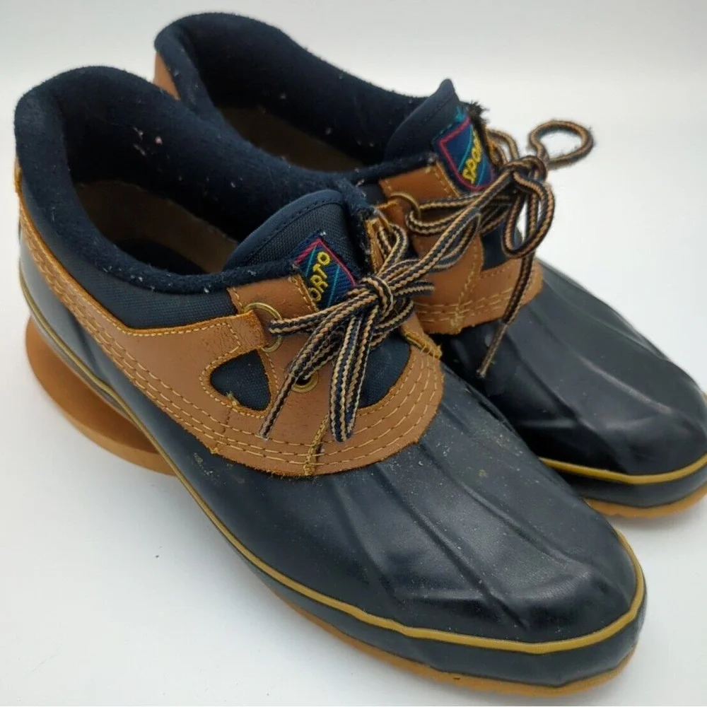 Vtg Sporto Duck Thermolite Steel Shank‎ Rain Boot Women 8 Shoes Blue Rubber Read